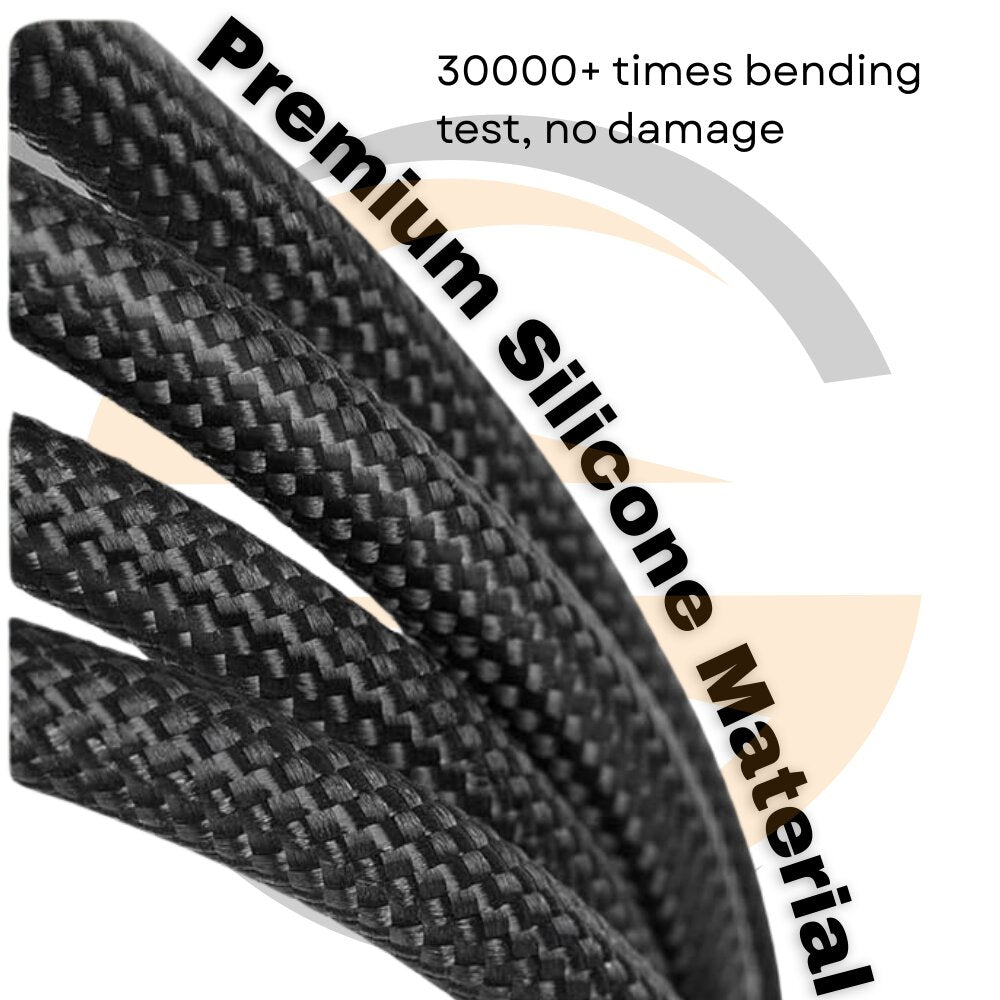 Premium Braided USB Type-C Fast Charging Cable with LED Indicator (Black, 1 Meter)